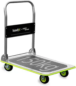 LoadIt 150kg Folding Foldable Flatbed Platform Trolley, Hand Truck, Moving Trolley on Wheels, Heavy Duty, ISO 9001 & TUV GS