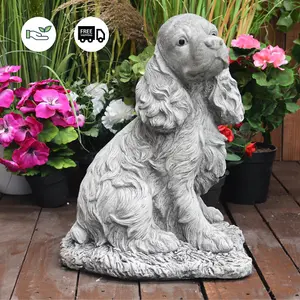 Cocker Spaniel Dog Stone Cast Garden Ornament