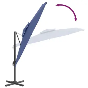 Berkfield Double Top Cantilever Garden Parasol Azure Blue 400x300 cm