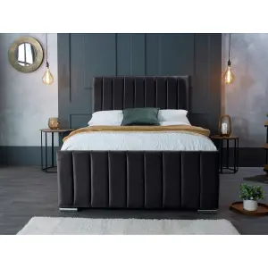 Redding Plush Velvet Steel Bed Frame