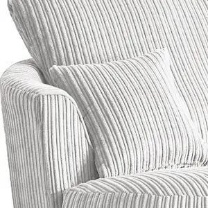 Luxor Jumbo Cord Silver Fabric Single Seater 360 Degree Swivel Chair Sofa Accessory