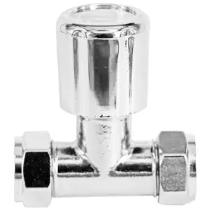 Tower Thermostatic Radiator Valve Straight TRV Rad Lockshield Chrome Valves Set