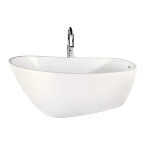 Idra White Freestanding Slipper Bath (L)1500mm (W)740mm