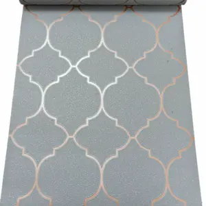 Erismann Grey Copper Glitter Metallic Trellis Thick Textured Vinyl Wallpaper