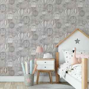 Fresco Rose gold effect Balloon fiesta Smooth Wallpaper