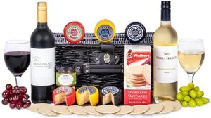 Artisan Cheese & Wine Basket - Cheese Hampers - Cheese Hamper Delivery - Luxury Cheese Hampers - Cheese Gifts - Cheese Gift Delivery