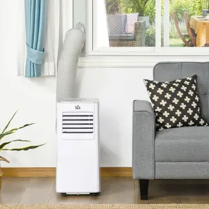 HOMCOM 7000 BTU Mobile Air Conditioner Indoor Portable AC Unit w/ RC, White