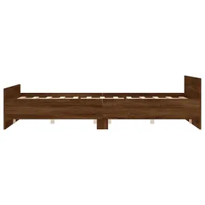 Berkfield Bed Frame with Headboard and Footboard Brown Oak 120x190 cm