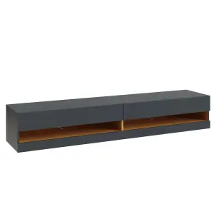 GFW Leon 180cm Wall TV Unit with LED Anthracite