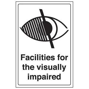 Facilities For Visually Impaired Sign - Rigid Plastic - 200x300mm (x3)