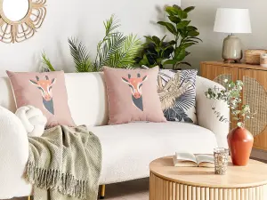 Set of 2 Cushions CANDELABRA 45 x 45 cm Animal Pink