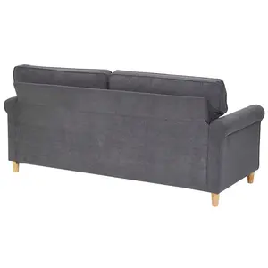 3 Seater Velvet Sofa Grey RONNEBY