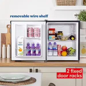 Russell Hobbs Mini Fridge 40L Black Quiet Larder Fridge RHTTLF2E1B