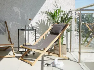 Sun Lounger Wood Grey AVELLINO