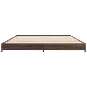 Berkfield Bed Frame without Mattress Brown Oak 140x190 cm