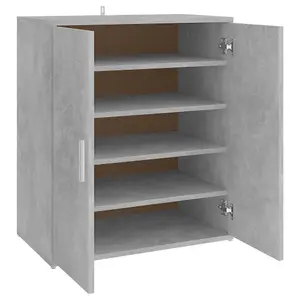 Berkfield Shoe Cabinet Concrete Grey 60x35x70 cm Engineered Wood