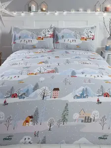 Winter Town Christmas Single Duvet Cover Set