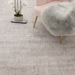 Silver Handmade Luxurious Modern Plain Sparkle Rug For Bedroom & Living Room-120cm X 170cm