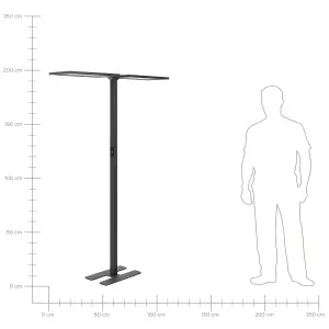 Metal LED Floor Lamp Black SCULPTOR