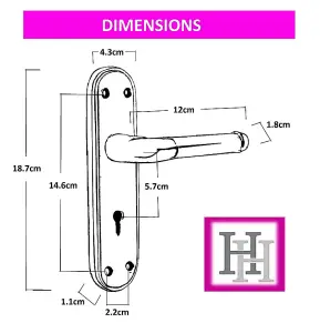 Marina Door Handle Two Tone Lock Lever - Chrome and Satin by Betley Butterfly