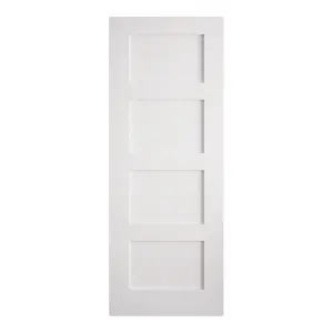 Fortia 4 panel Unglazed Shaker White Internal Pine Door, (H)1981mm (W)686mm (T)35mm