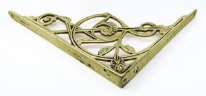 Castelion Single Large Brass Trellis Shelf Bracket