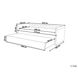 Fabric EU Single Trundle Bed Blue LIBOURNE