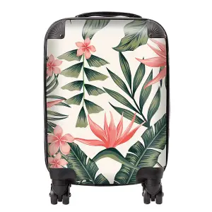 Dark Tropical Green Leaves Suitcase - Mini Cabin