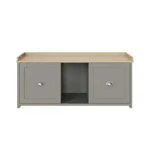 GFW Lancaster 2 Door Shoe Bench Grey