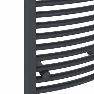 Right Radiators 1800x500 mm Curved Heated Towel Rail Radiator Bathroom Ladder Warmer Anthracite