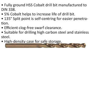 10-Pack 9.5mm HSS Cobalt Drill Bits for High-Performance Drilling