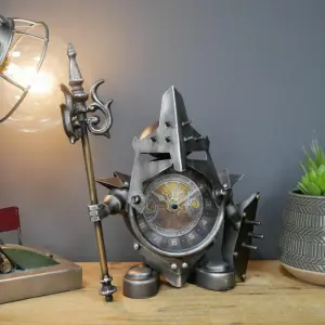 Rustic Warrior clock in the shape of a soldier