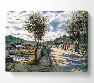 Monet The Seine At Bougival Canvas Print Wall Art - Medium 20 x 32 Inches