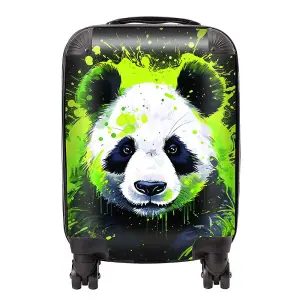 Green Splashart Panda Face Suitcase - Small