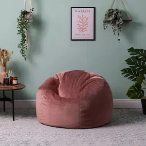 Glenys Classic Velvet Bean Bag Chair Dusk Pink