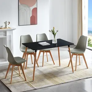 Nero 4 - Person Dining Set Grey / Black