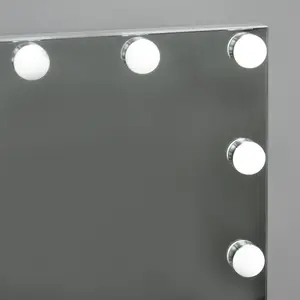 HOMCOM Hollywood Makeup Mirror with Led Light Dimmer Cosmetic Beauty Stage