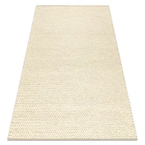 Wool carpet TAHAR 99004B cream - HAND-WOVEN loop, uniform 120x180 cm