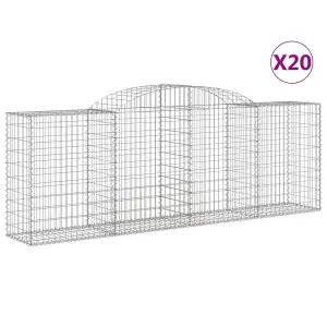 Berkfield Arched Gabion Baskets 20 pcs 300x50x100/120 cm Galvanised Iron