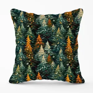 Impasto Style Christmas Trees Outdoor Cushion 45cm x 45cm