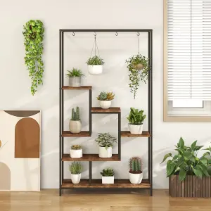 Costway 6-tier Tall Plant Stand 180cm Metal Indoor Corner Plant Shelf Display Rack