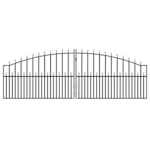 MANA Ball Top Arched Metal Driveway Gate 3658mm GAP x 1220mm High MAZP25