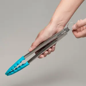 Zeal Silicone Kitchen Tong Aqua Blue / 28.5cm L x 5.5cm W x 3cm D