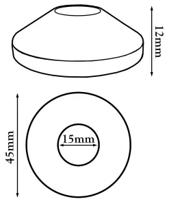 Wirquin 2 x 15mm Pipe Cover Collar White PVC Plastic Radiator Pipe Hole Rose