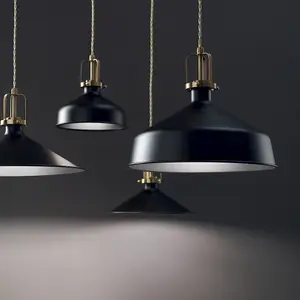 Luminosa Eris-4 Indoor Dome Ceiling Pendant Lamp 1 Light Black, E27