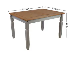 Mercers Furniture Corona Grey Wax 4'0" Dining Table & 4 Chairs Set Solid Pine with Mexican Styling