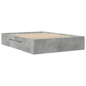 Berkfield Bed Frame without Mattress Concrete Grey 140x190cm Engineered Wood