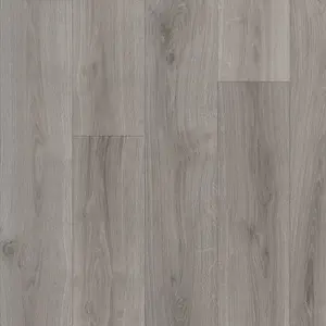 Grey Modern Wood Effect Anti-Slip Vinyl Flooring for Home, Shops, & Offices, 2.5mm Thick Vinyl Sheet-1m(3'3") X 3m(9'9")-3m²