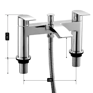 BATHWEST Waterfall Bathroom Water Filter Mixer Tub Tap Chrome with Handheld Shower Head