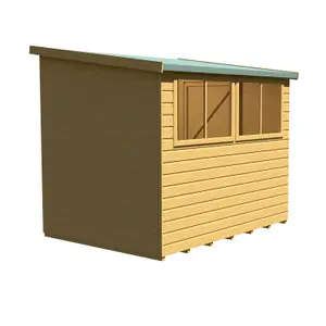 Shire Norfolk Workshop Pent Shed 8x6 Single Door 12mm 12mm Shiplap Style B